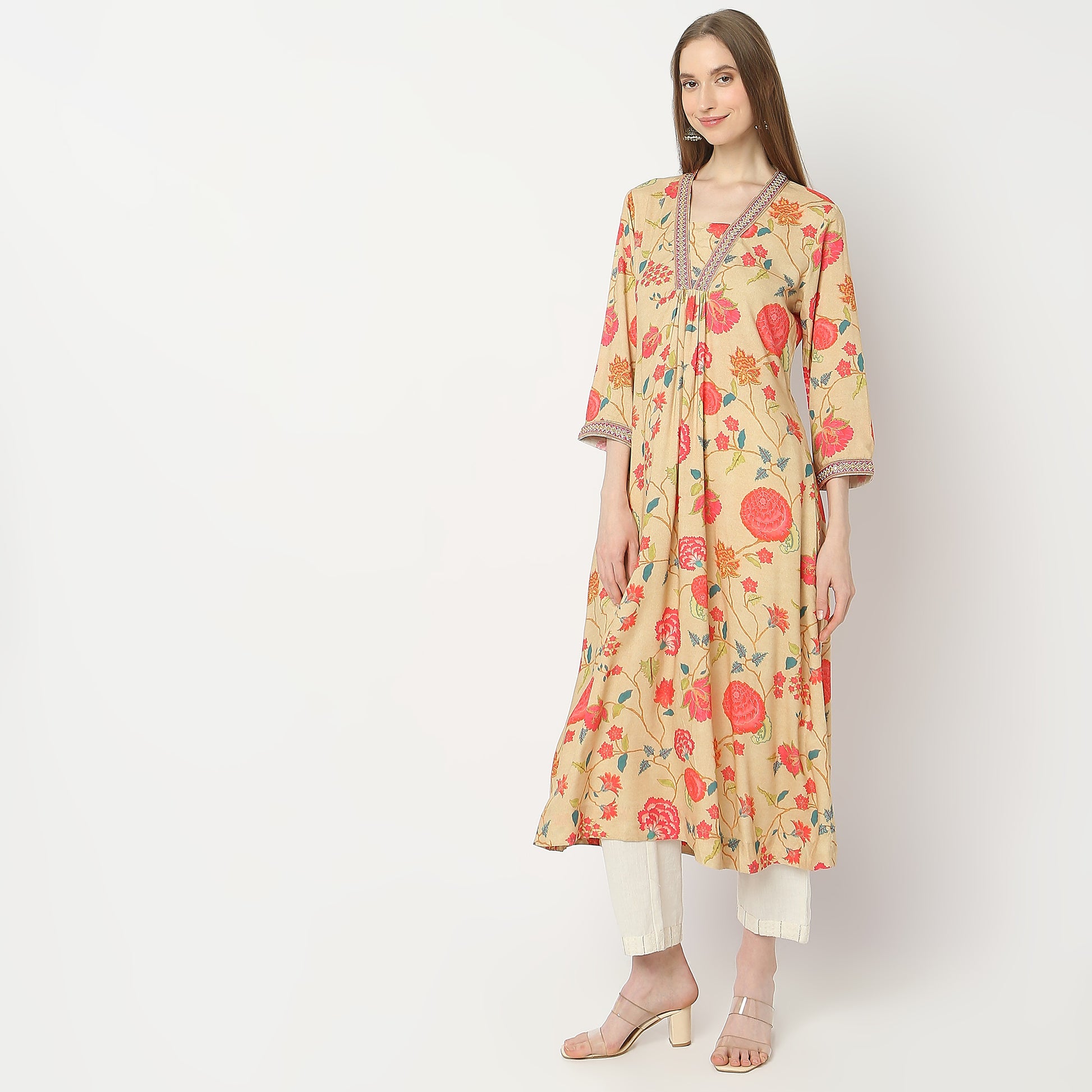 Flare Fit Printed Kurta