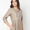 Flare Fit Embroidered Kurta
