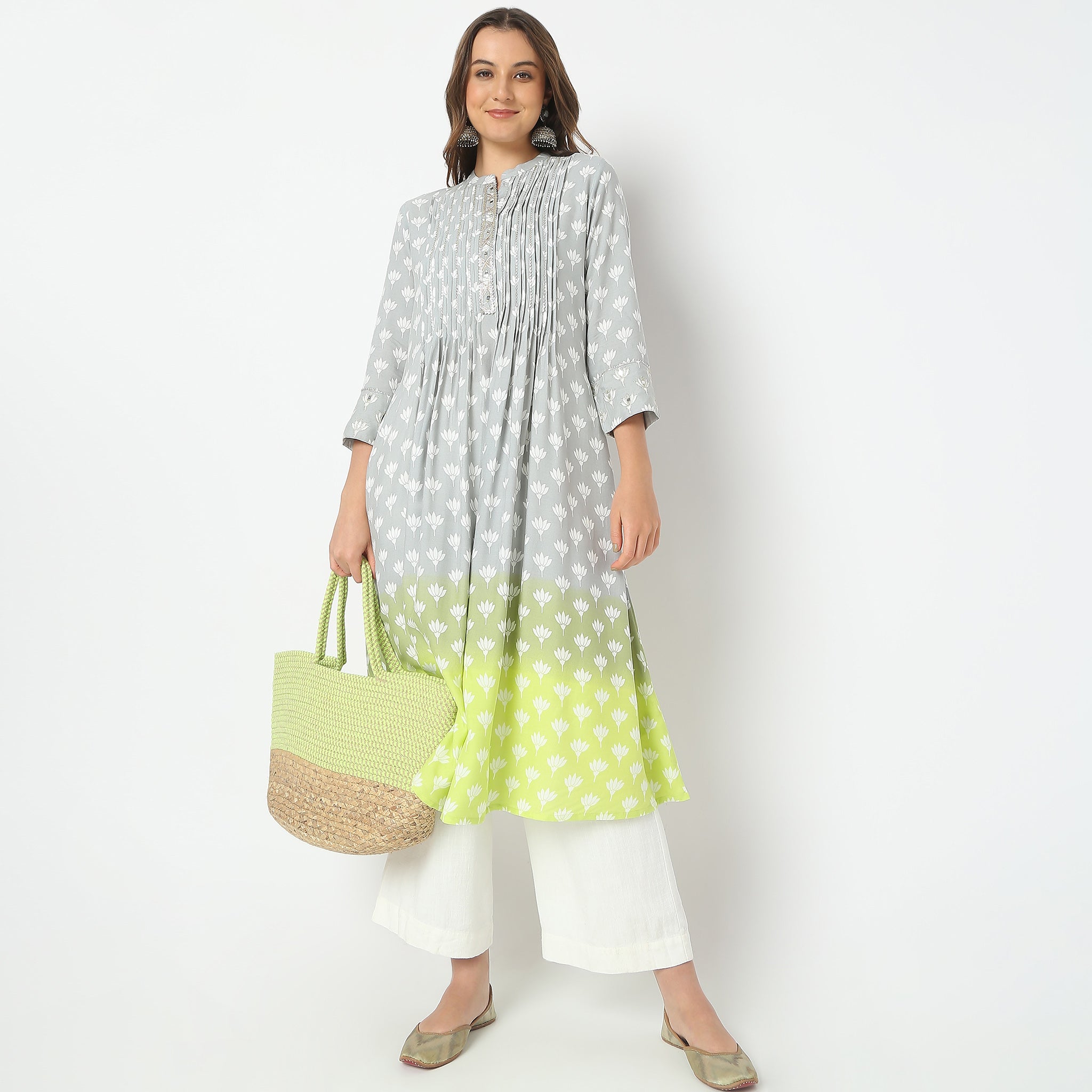 Flare Fit Printed Kurta
