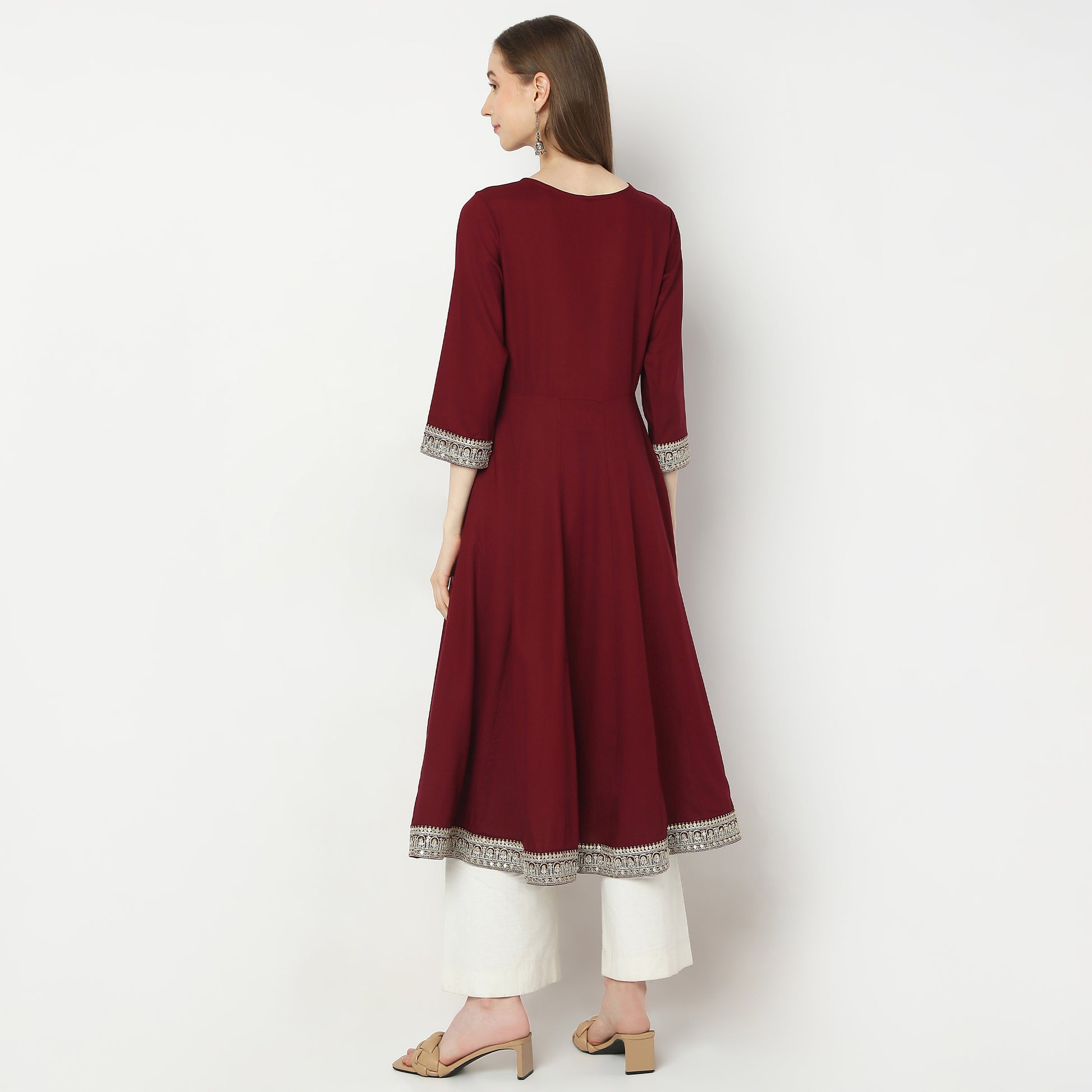 Flare Fit Embellished Kurta