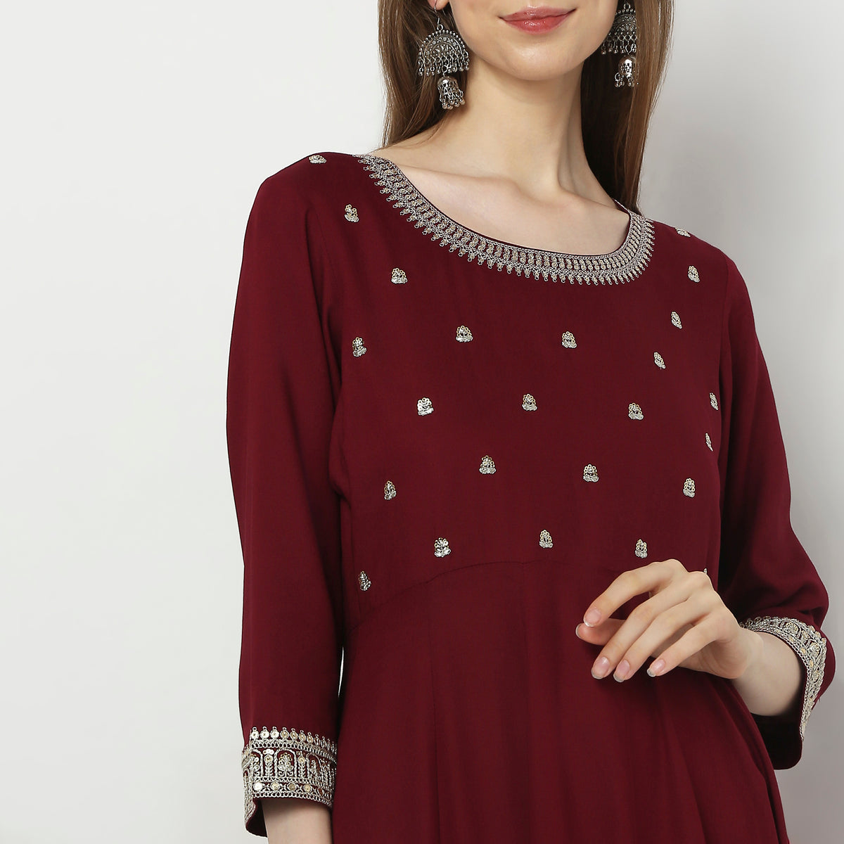 Flare Fit Embellished Kurta