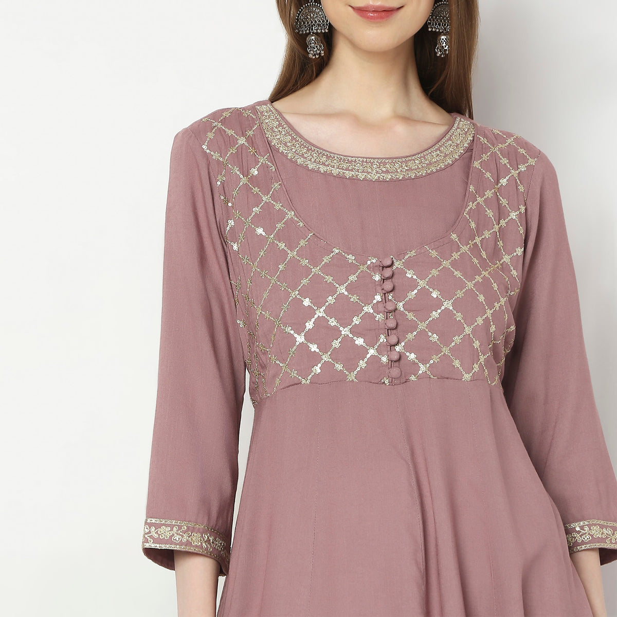 Flare Fit Embellished Kurta