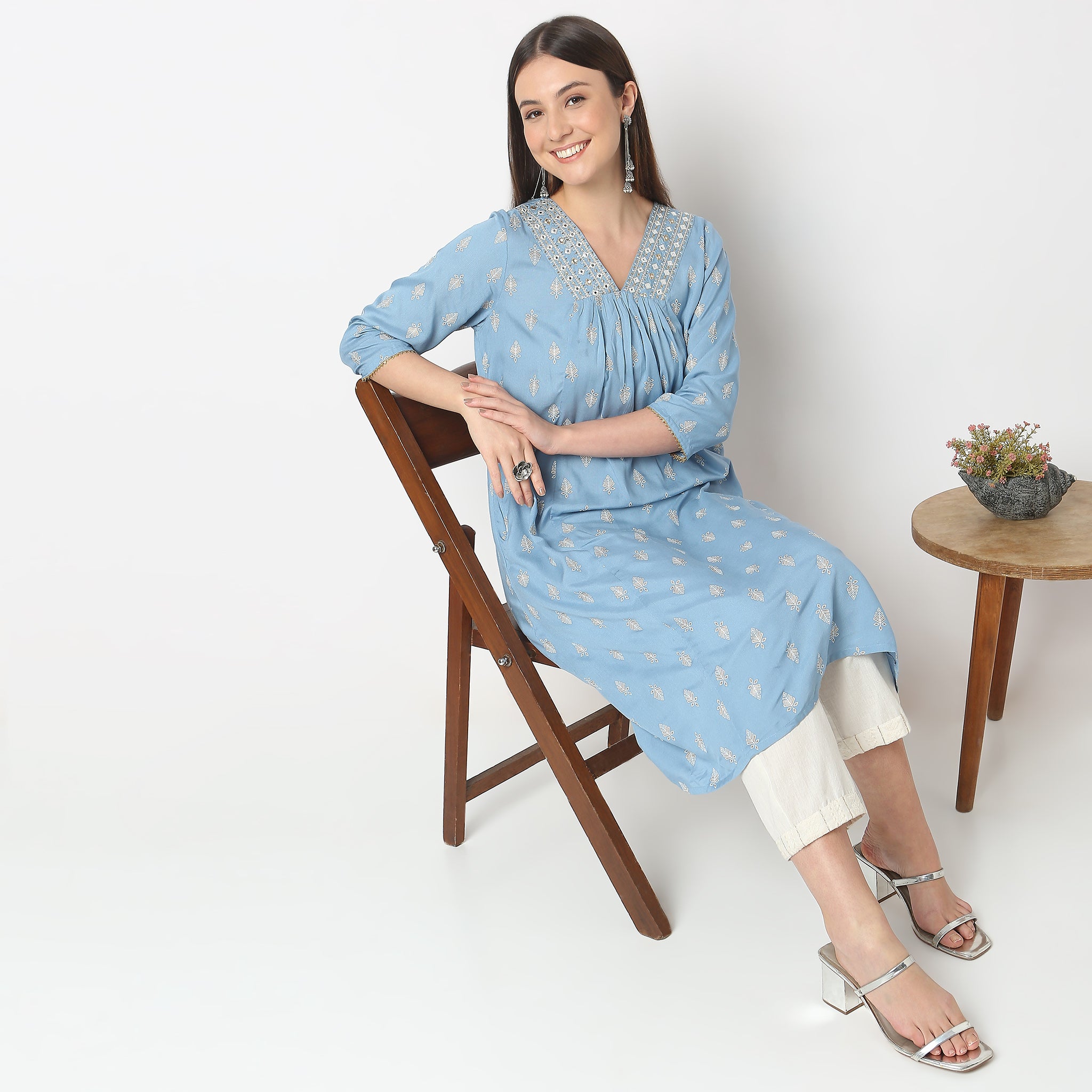Flare Fit Printed Kurta