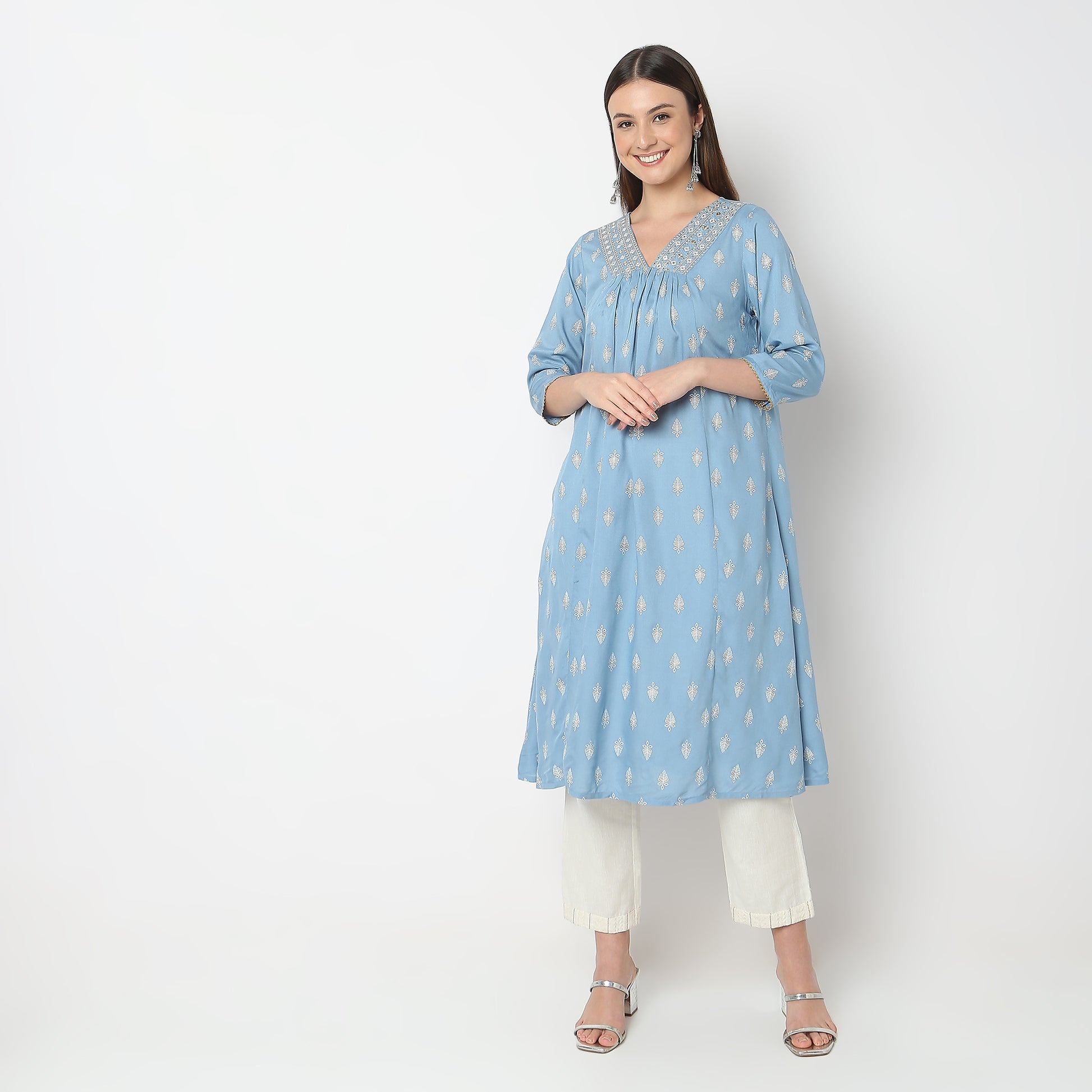 Flare Fit Printed Kurta