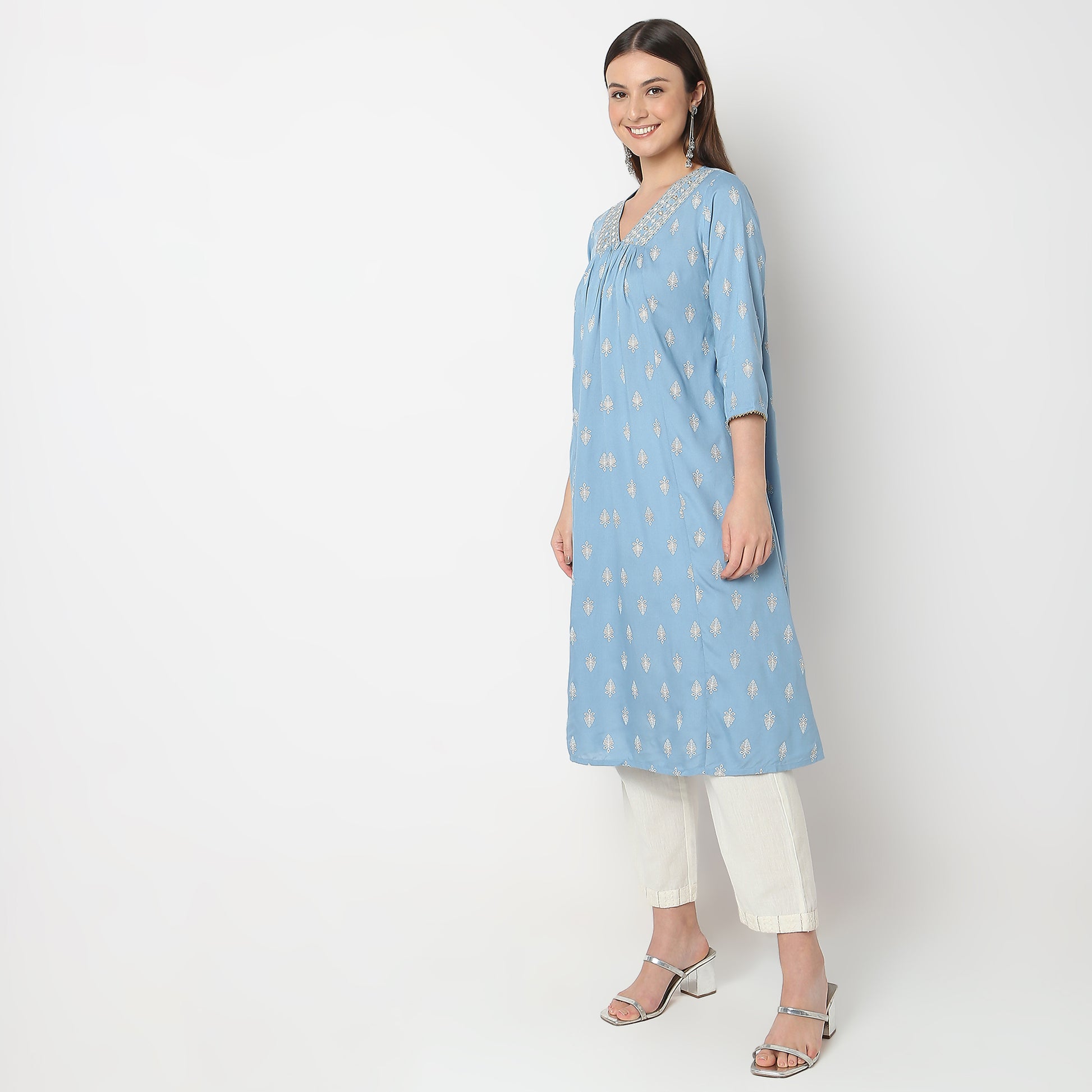 Flare Fit Printed Kurta