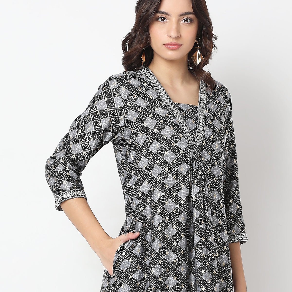 Flare Fit Printed A-Line Kurta