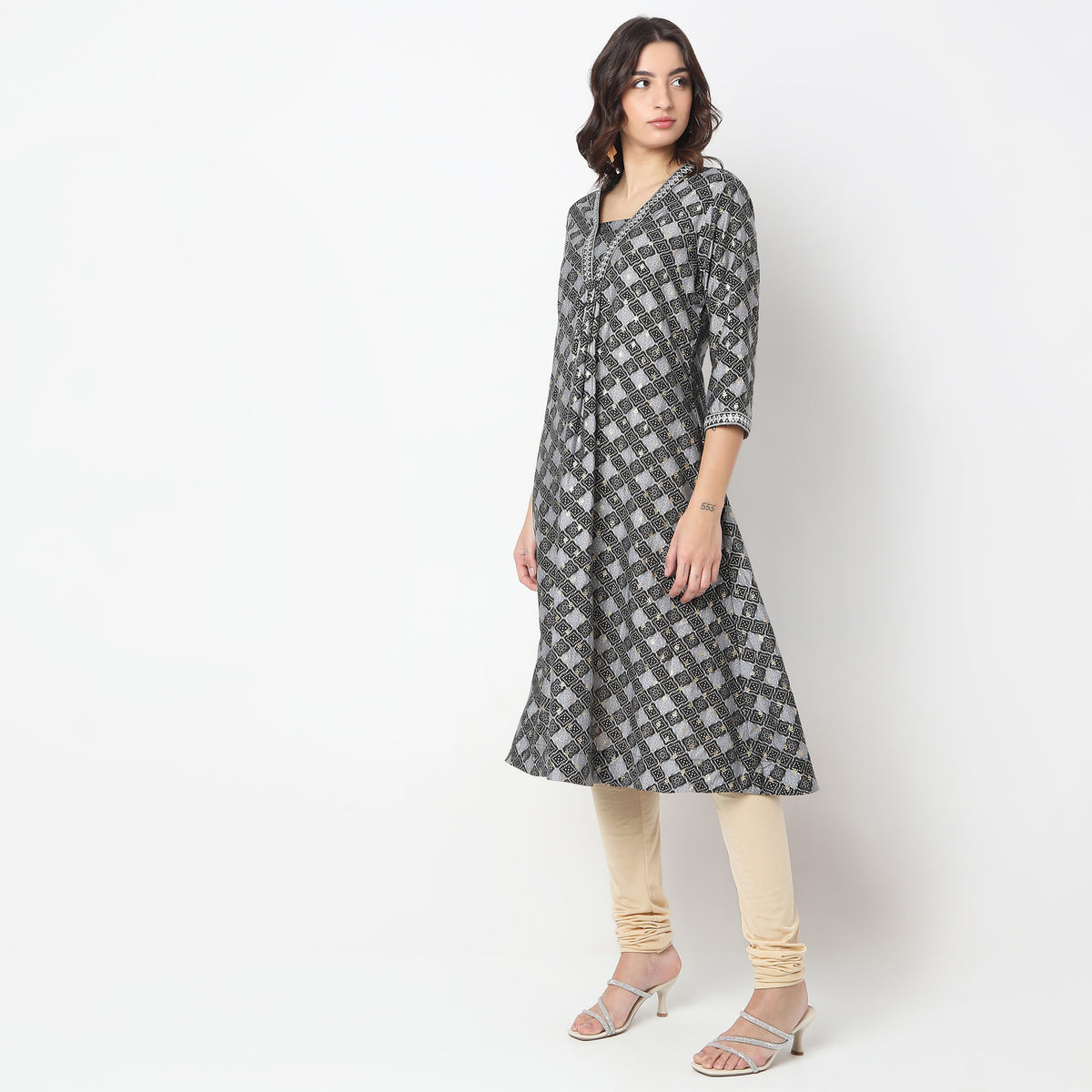 Flare Fit Printed A-Line Kurta