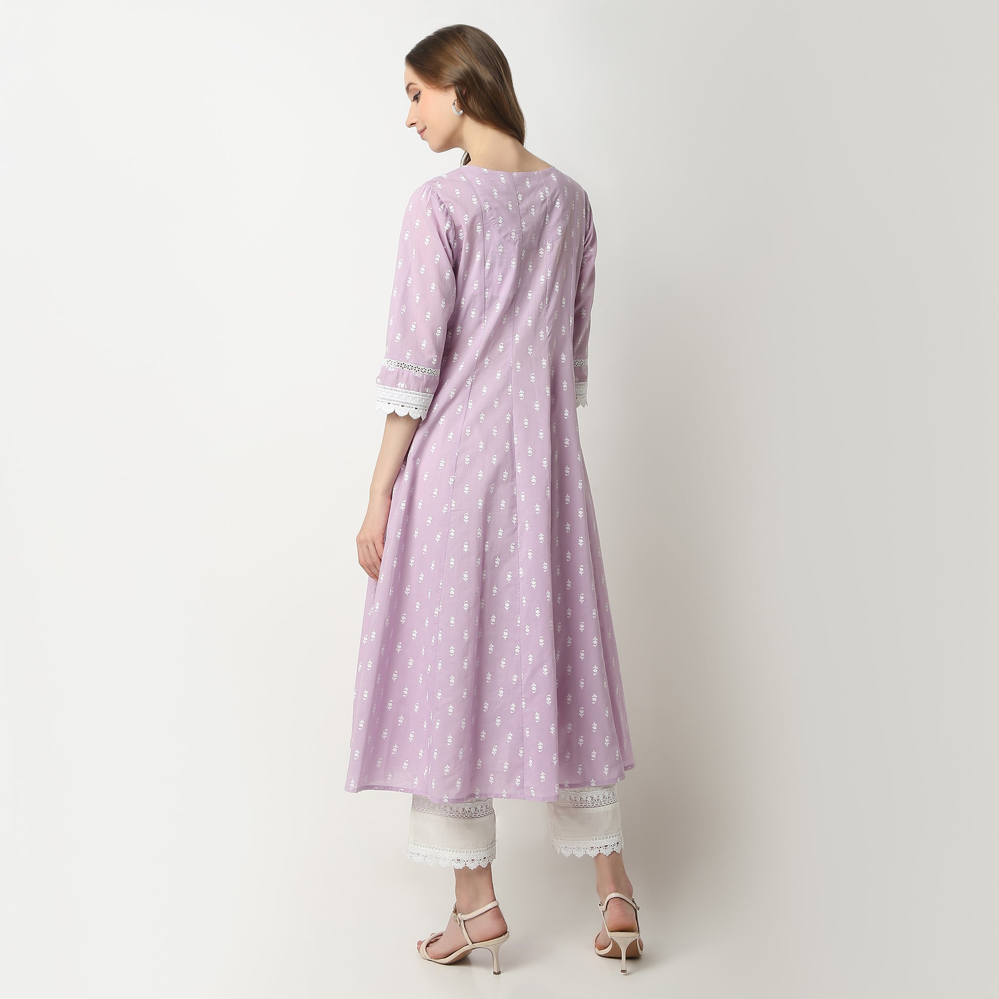 Flare Fit Printed Round Neck Kurta