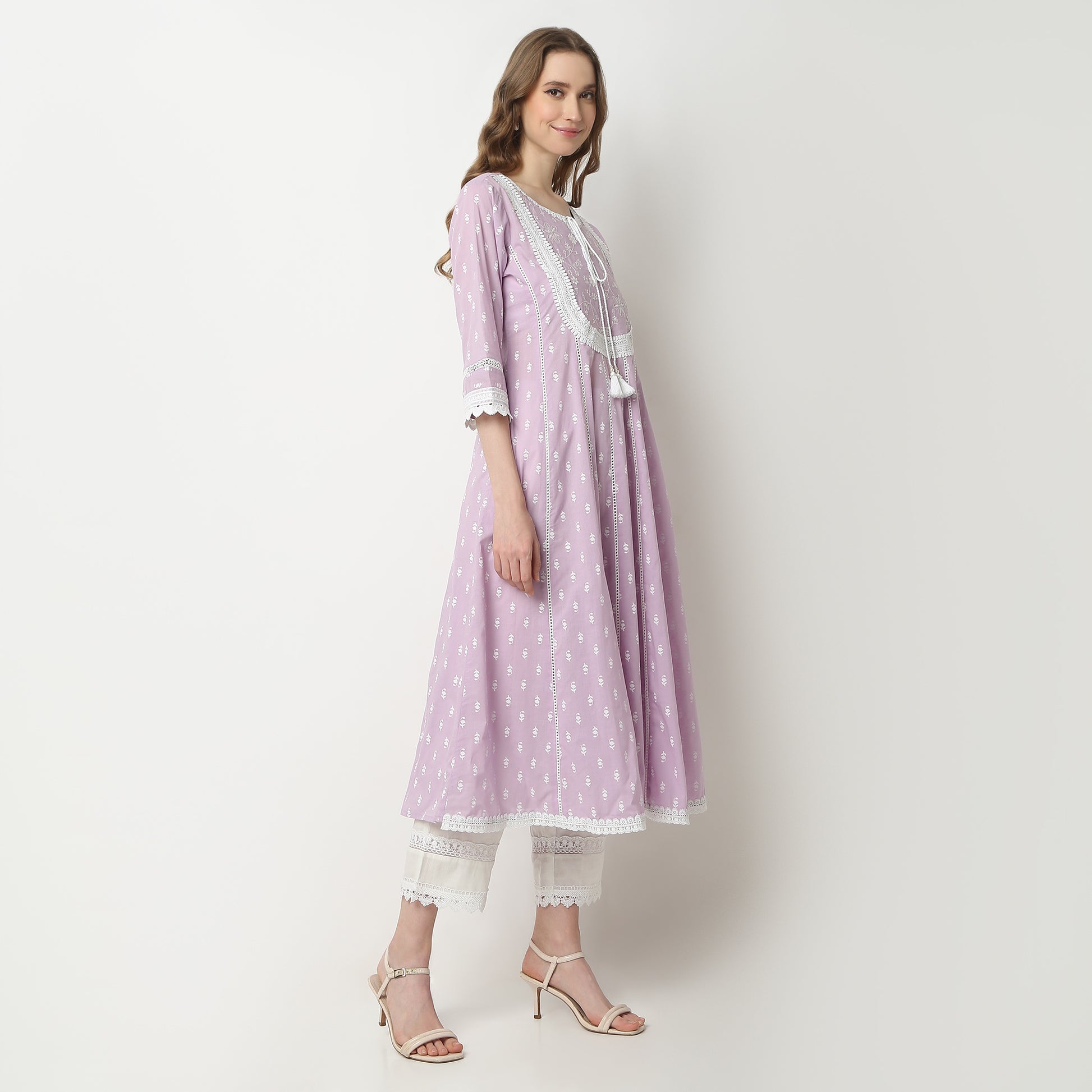 Flare Fit Printed Round Neck Kurta