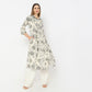 Printed Below Knee Shirt Collar Delicate Threads Kalidar Flared Kurta