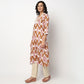 Buy Women Flare Fit Printed Three-Fourth Sleeve Kurta  - Style Union