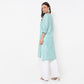 Flare Fit V-Neck Printed Kurta 