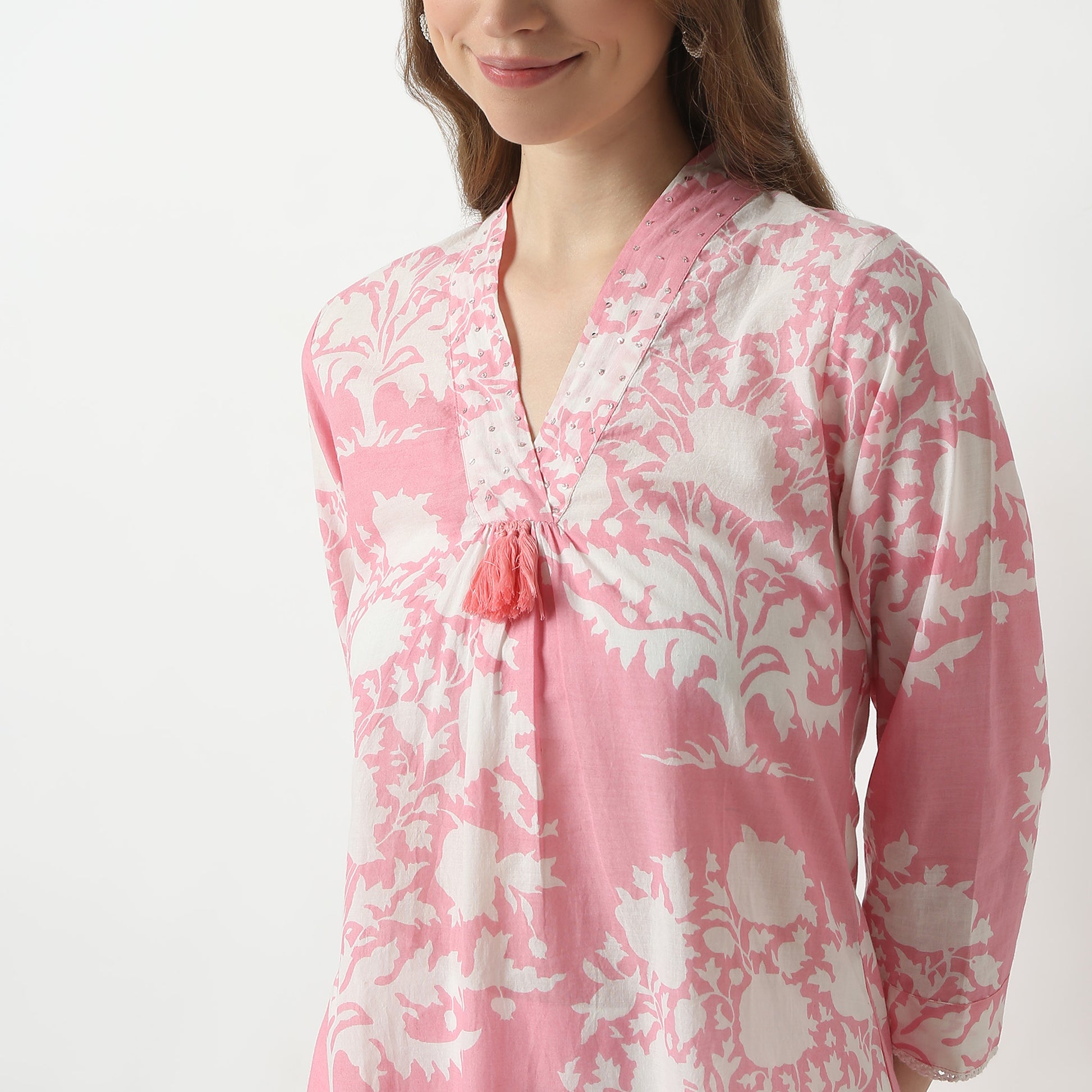 Flare Fit Printed V-Neck Kurta