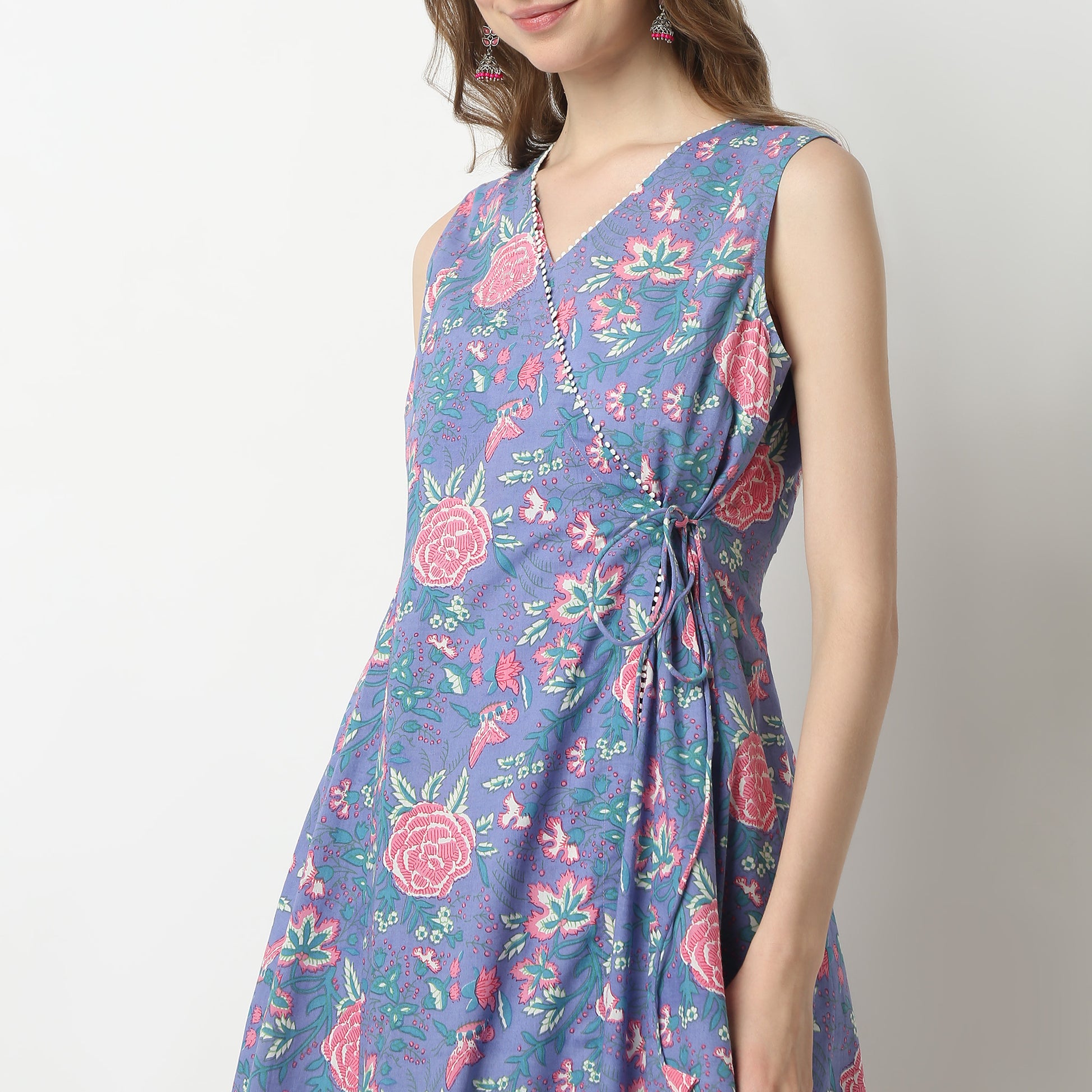 Flare Fit Printed V-Neck Kurta