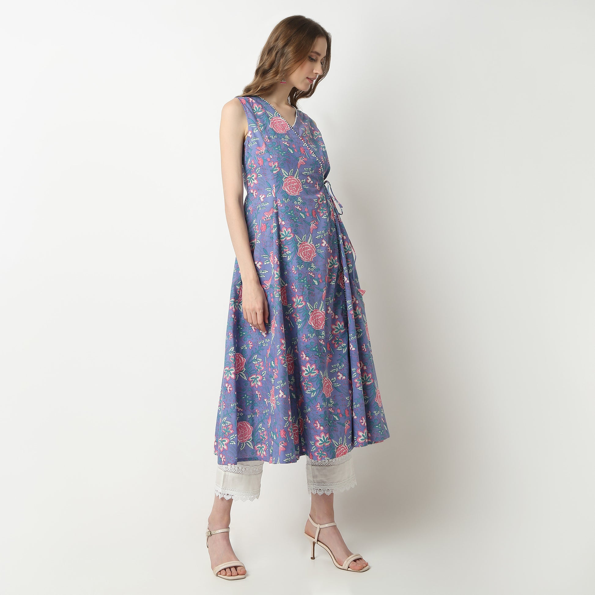 Flare Fit Printed V-Neck Kurta