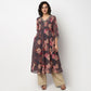 Buy Women Flare Fit Printed Three-Fourth Sleeve Kurta  - Style Union