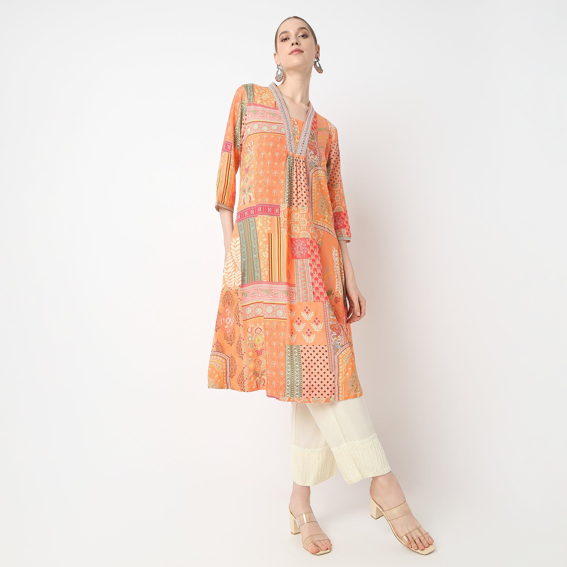 Flare Fit Printed Kurta