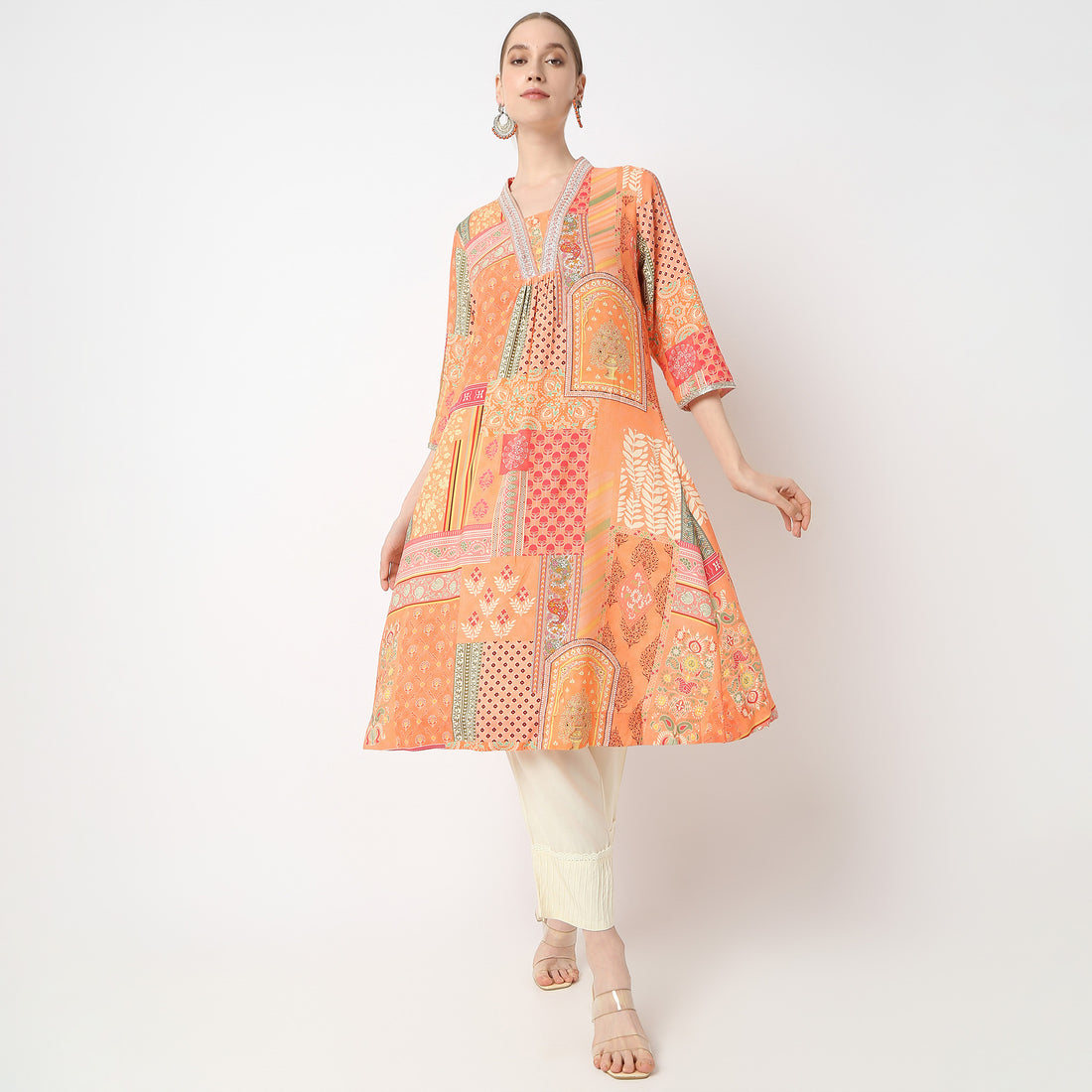 Flare Fit Printed Kurta