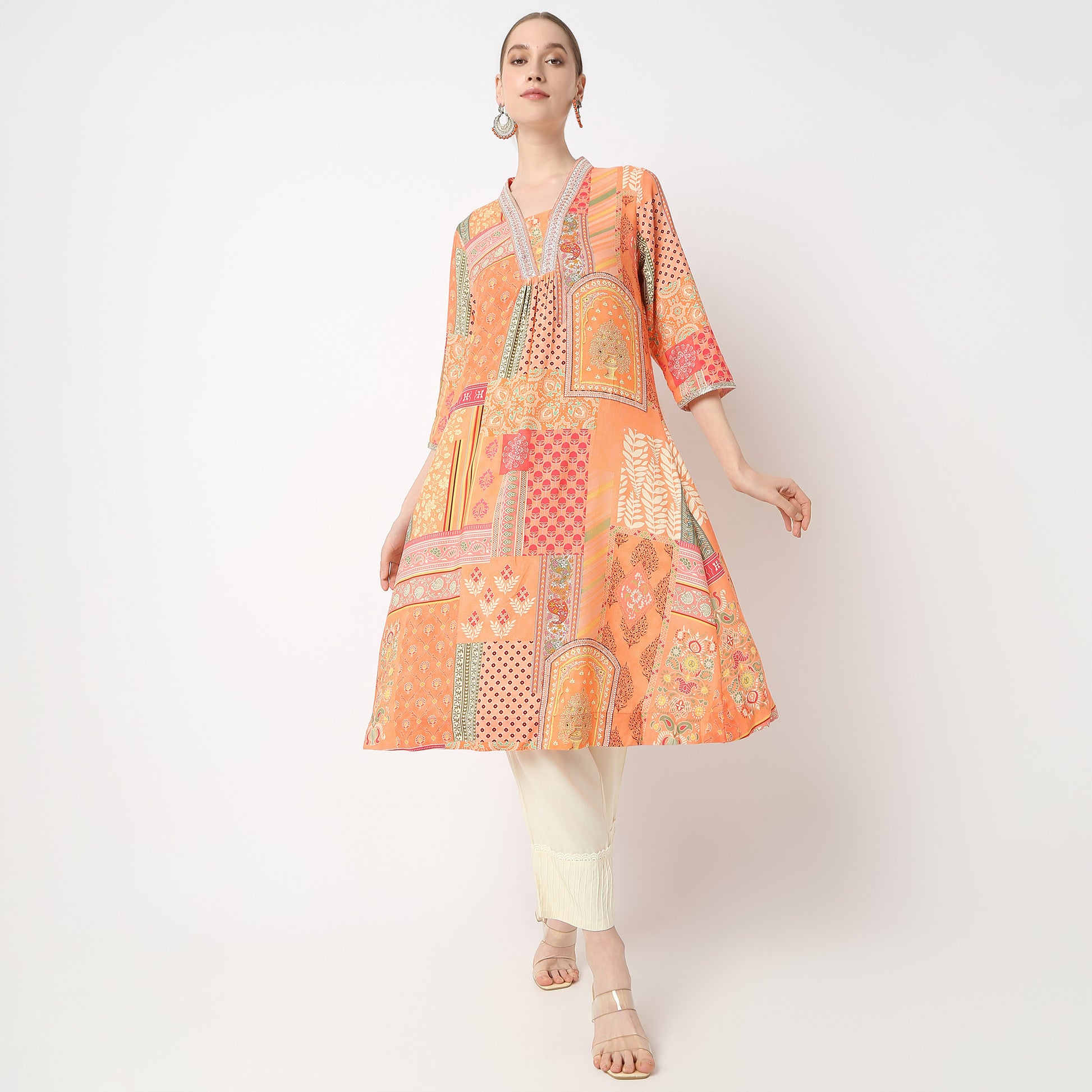 Flare Fit Printed Kurta