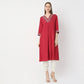 Flare Fit Embroidered Kurta