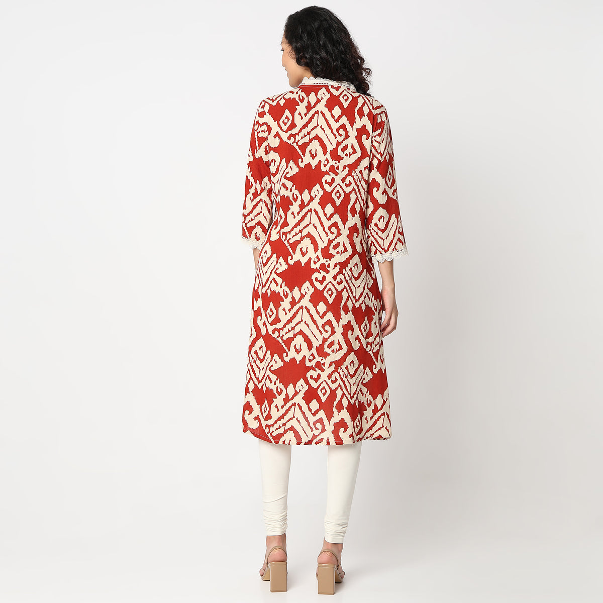 Flare Fit Printed V-Neck Kurta