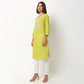 Buy Women Straight Fit Embroidered Three-Fourth Sleeve Kurta  - Style Union