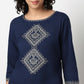 Buy Women Straight Fit Embroidered Three-Fourth Sleeve Kurta  - Style Union