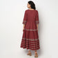 Buy Women Flare Fit Printed Three-Fourth Sleeve Kurta  - Style Union