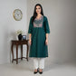 V-Neck Embroidered Straight Kurta