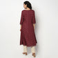 Buy Women Flare Fit Printed Three-Fourth Sleeve Kurta  - Style Union