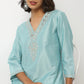 Buy Women Straight Fit Embroidered Three-Fourth Sleeve Kurta  - Style Union