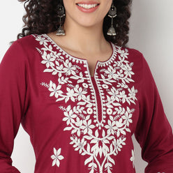 Embroidered Straight Kurta