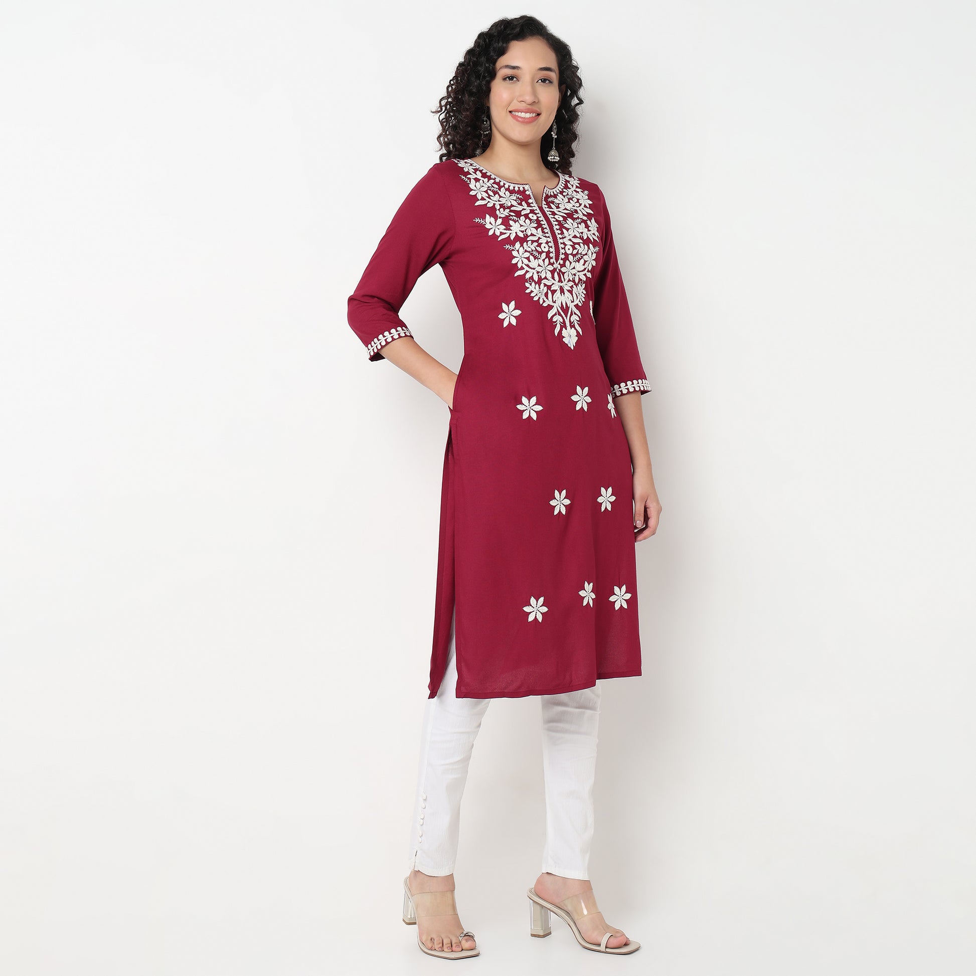 Embroidered Straight Kurta