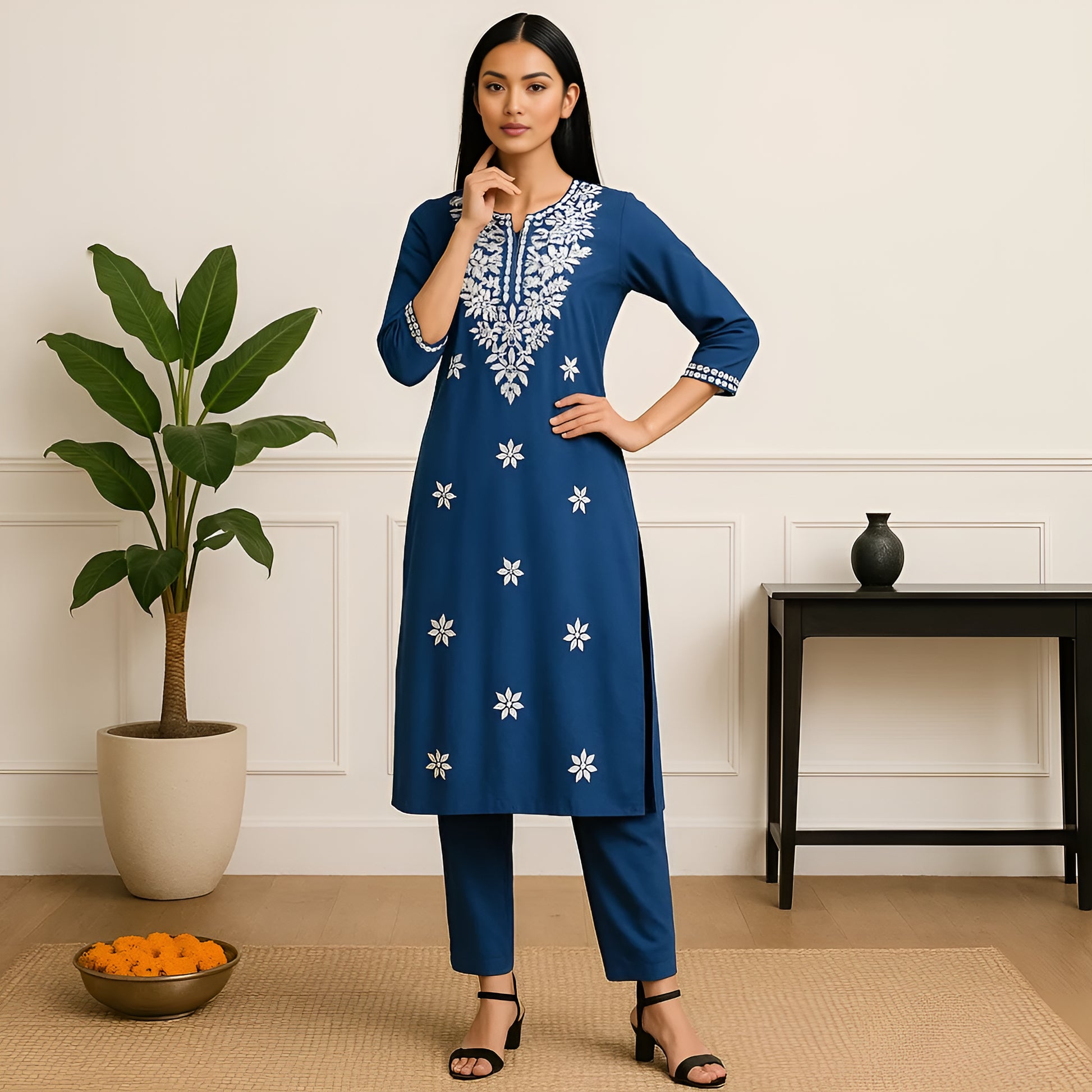 Embroidered Straight Kurta