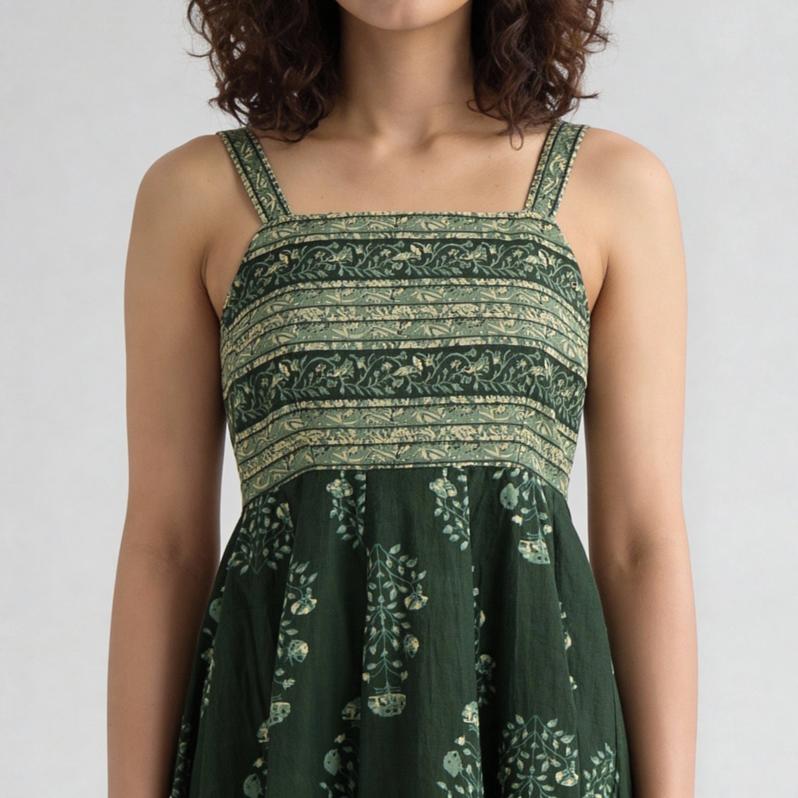 Printed Strappy Tiered Dress