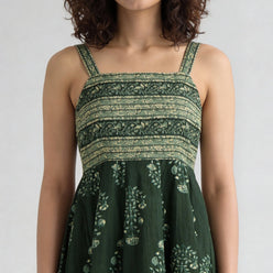 Printed Strappy Tiered Dress