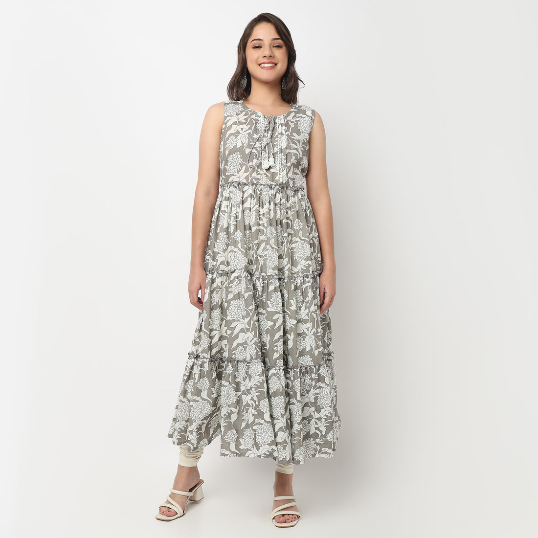 Cotton Printed Tired Kurta