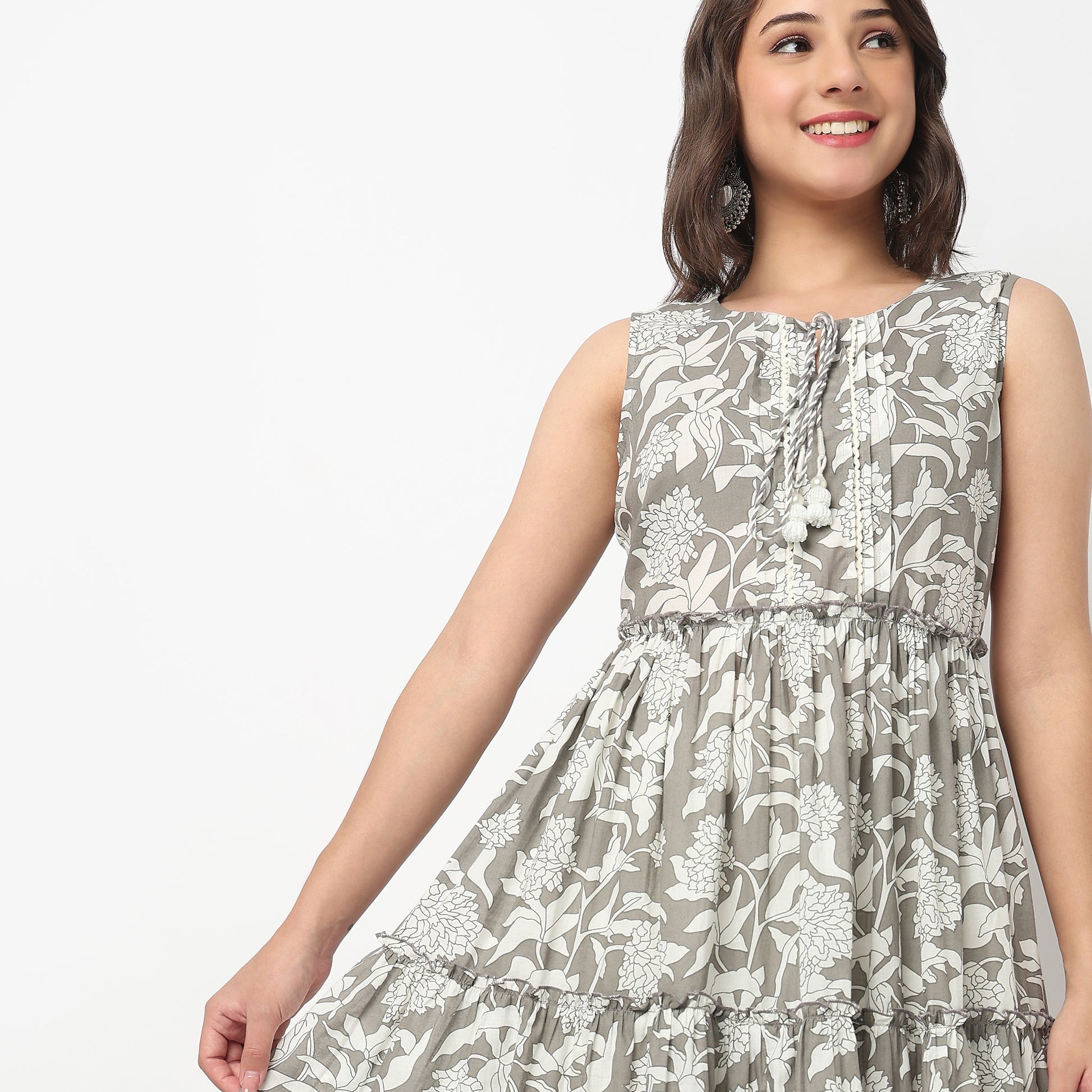 Cotton Printed Tired Kurta