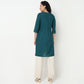 Buy Women Straight Fit Embellished Three-Fourth Sleeve Kurta  - Style Union