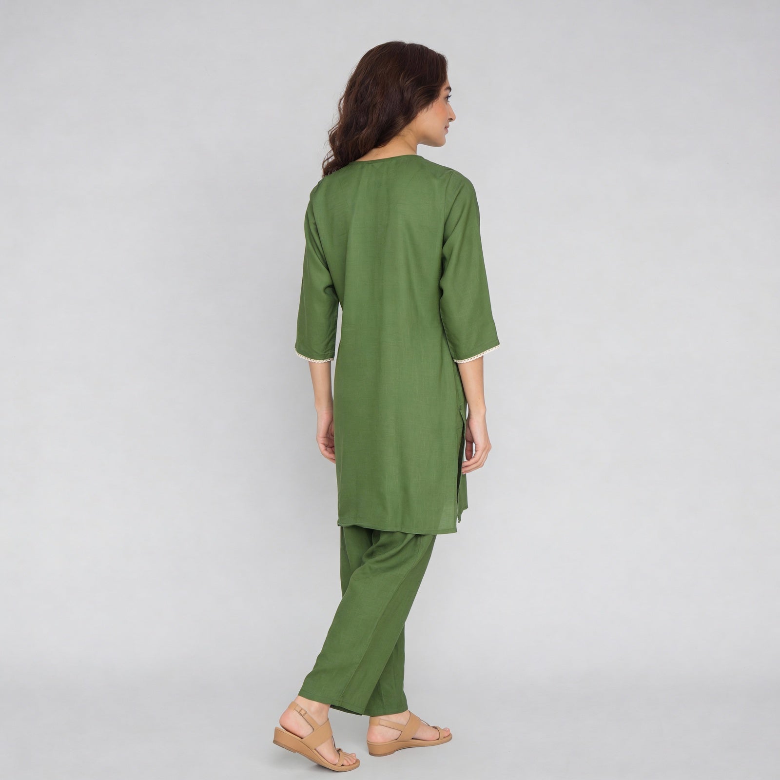 V-Neck Straight Kurta