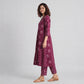 Cotton Printed V-Neck Kalidar Kurta