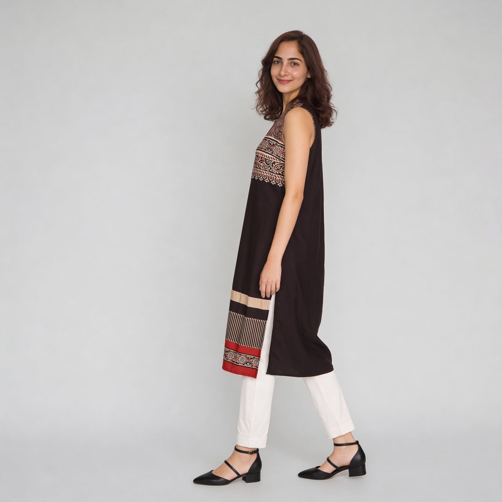 Printed Straight Long Kurta