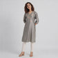 V-Neck Embroidered Straight Kurta