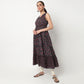 V-Neck Printed Flared Kurta