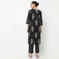 Cotton Printed V-Neck Straight Kurta