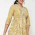 Printed V Neck Tired Kurta