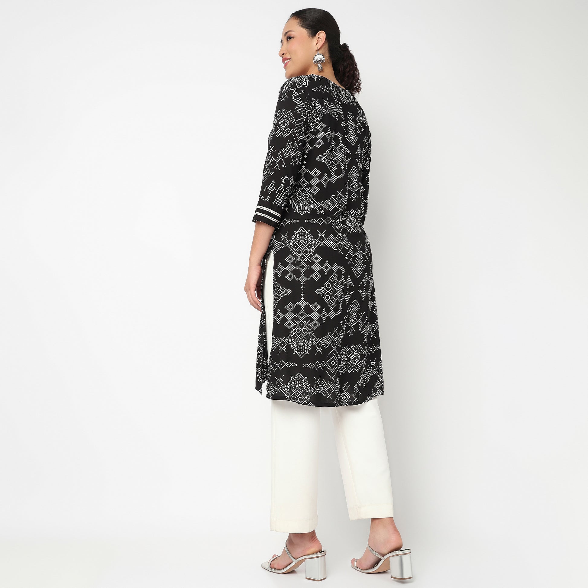 V Neck Printed Kurta