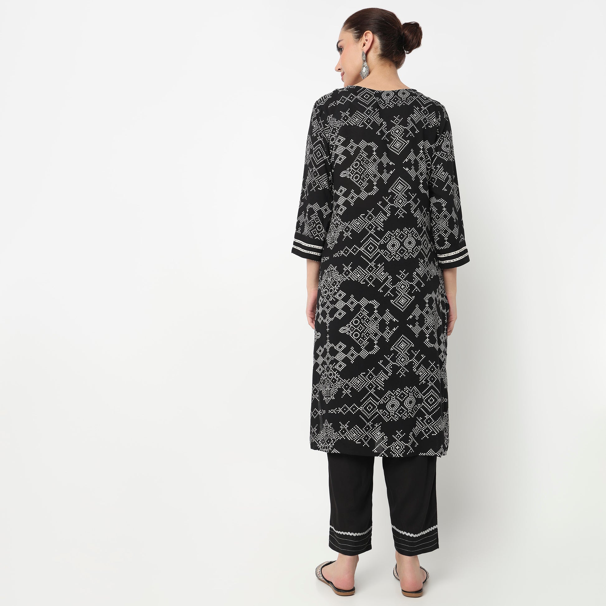 V Neck Printed Kurta