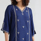 Printed V-Neck Straight Kurta