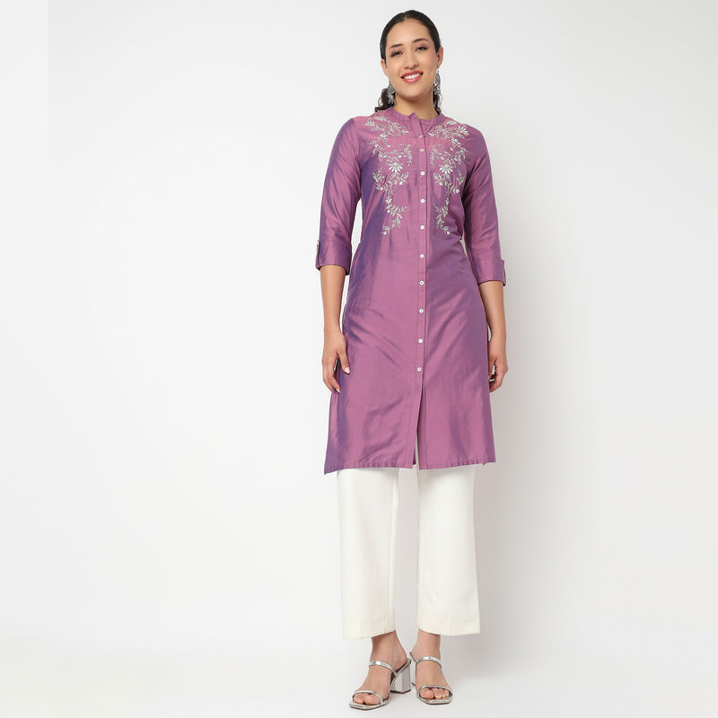Embroidered Yoke Kurta